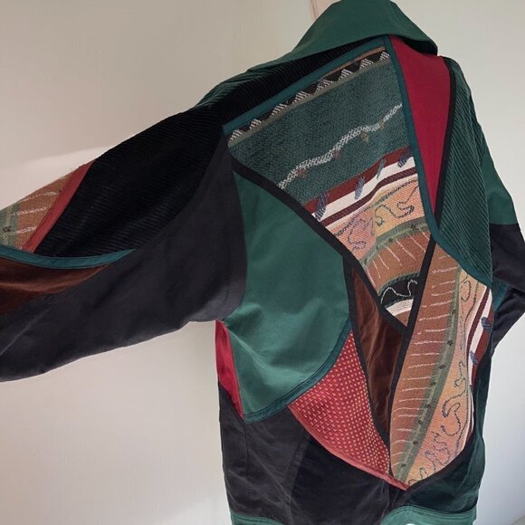 Solveig Open Jacket Size Large L Womens Reversible Canvas Patchwork Cape Town - Picture 8 of 14